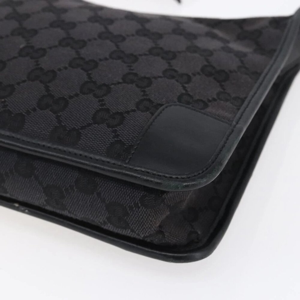 GUCCI GG Canvas Shoulder Bag Black Silver - Picture 3 of 16
